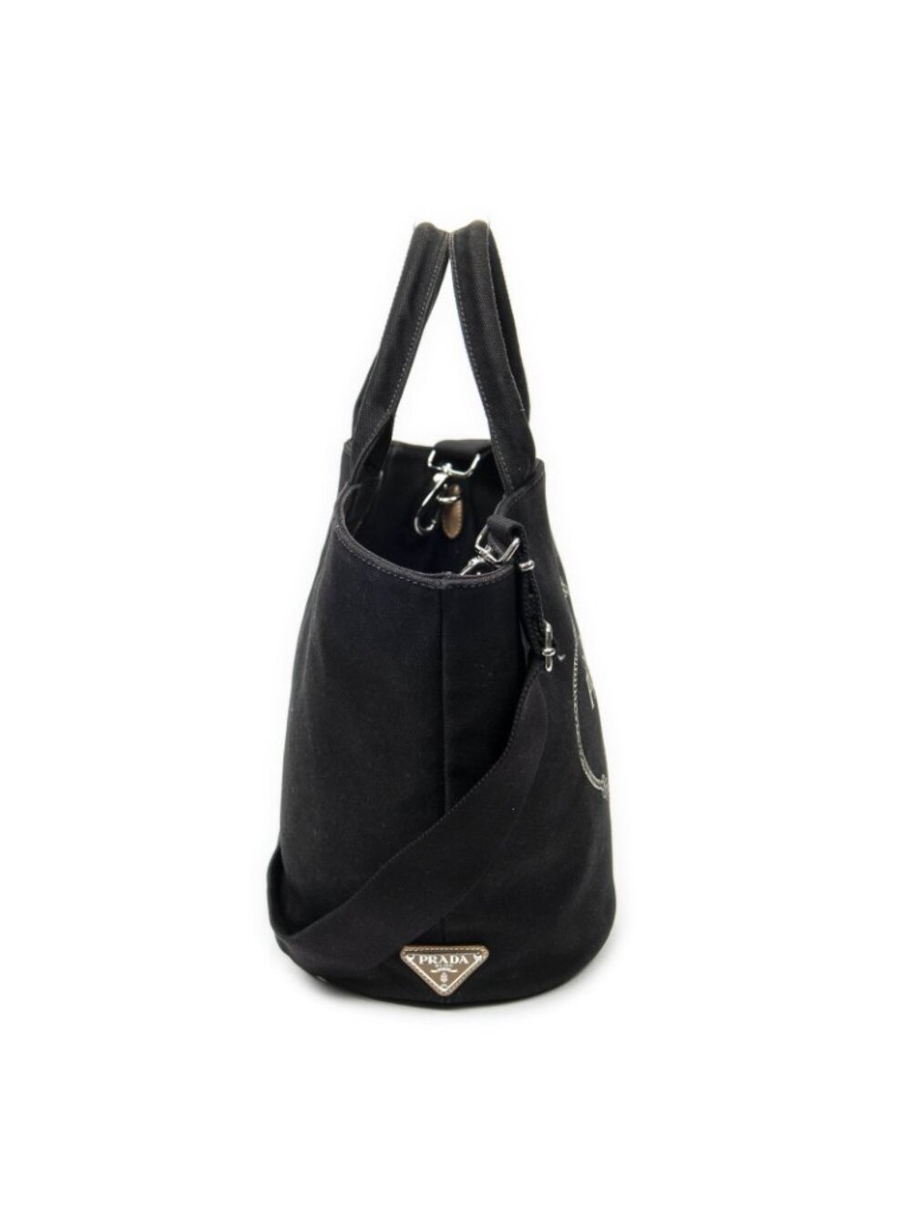 Prada GST Tote Black Canapa Canvas - Picture 4 of 11